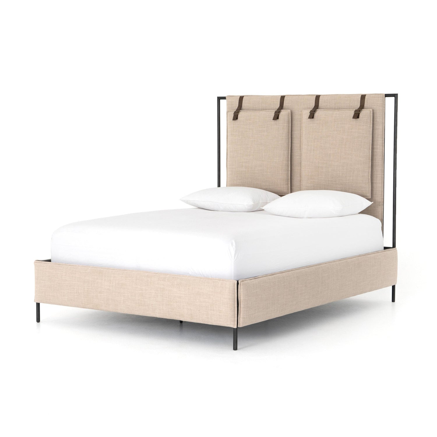 Leigh Upholstered Bed - Palm Ecru