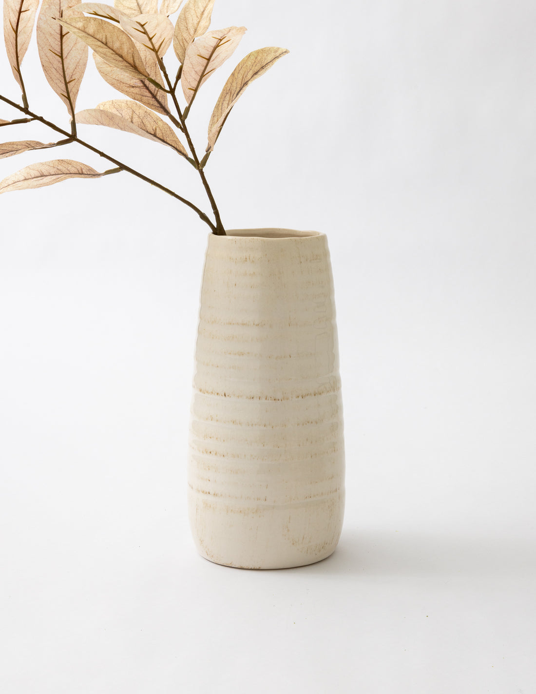 Cream &amp; Brown Crackle Vase