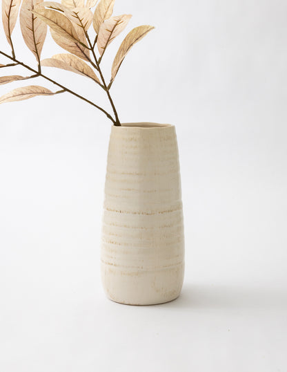 Cream &amp; Brown Crackle Vase