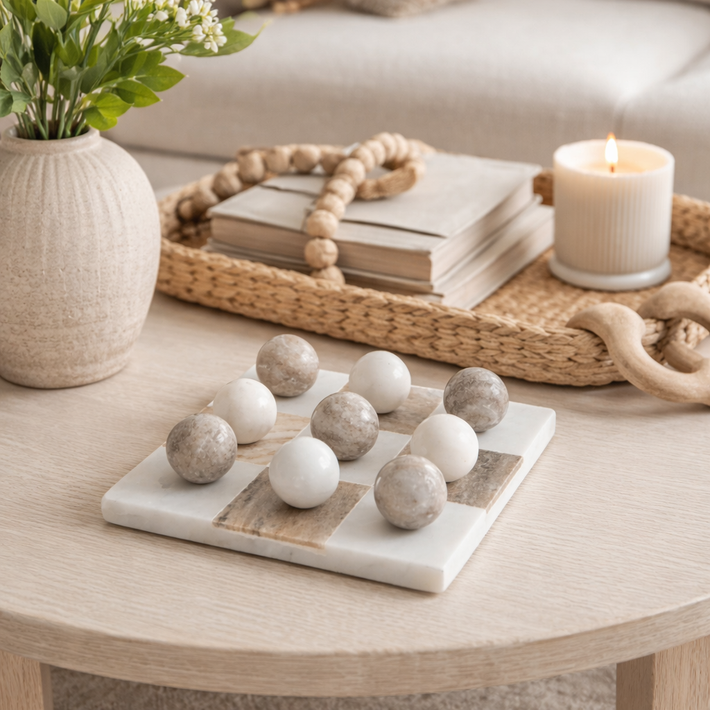 Marble Tic-Tac-Toe Board