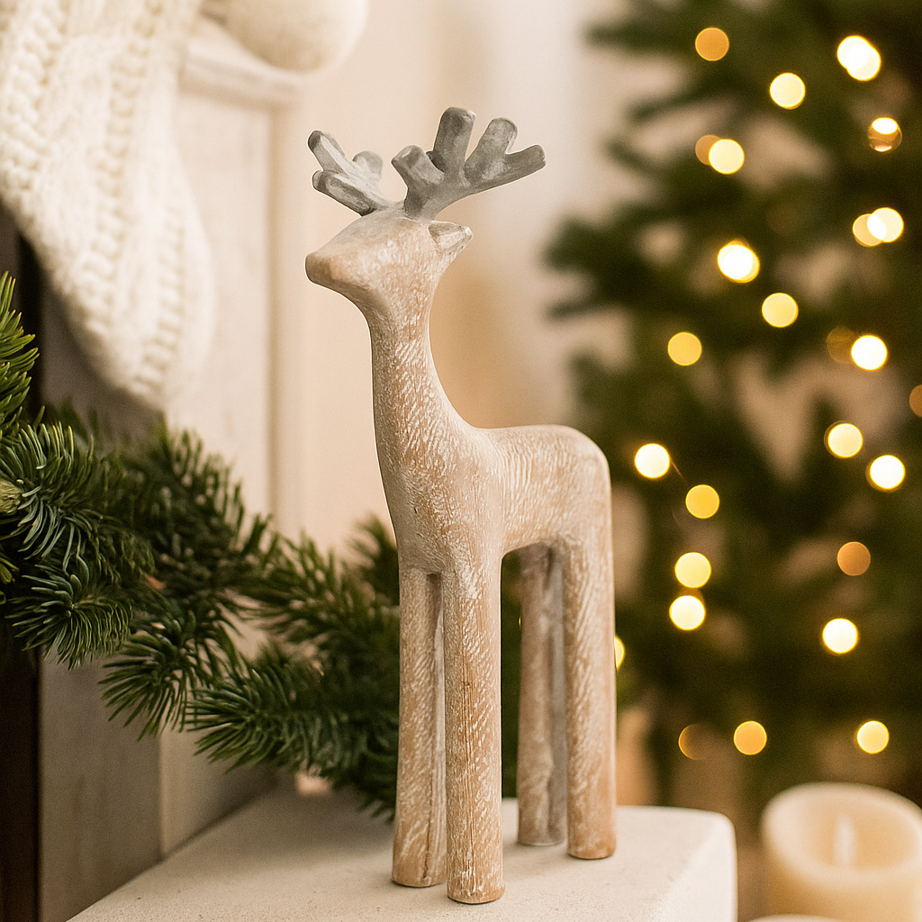 Whitewashed Resin Deer