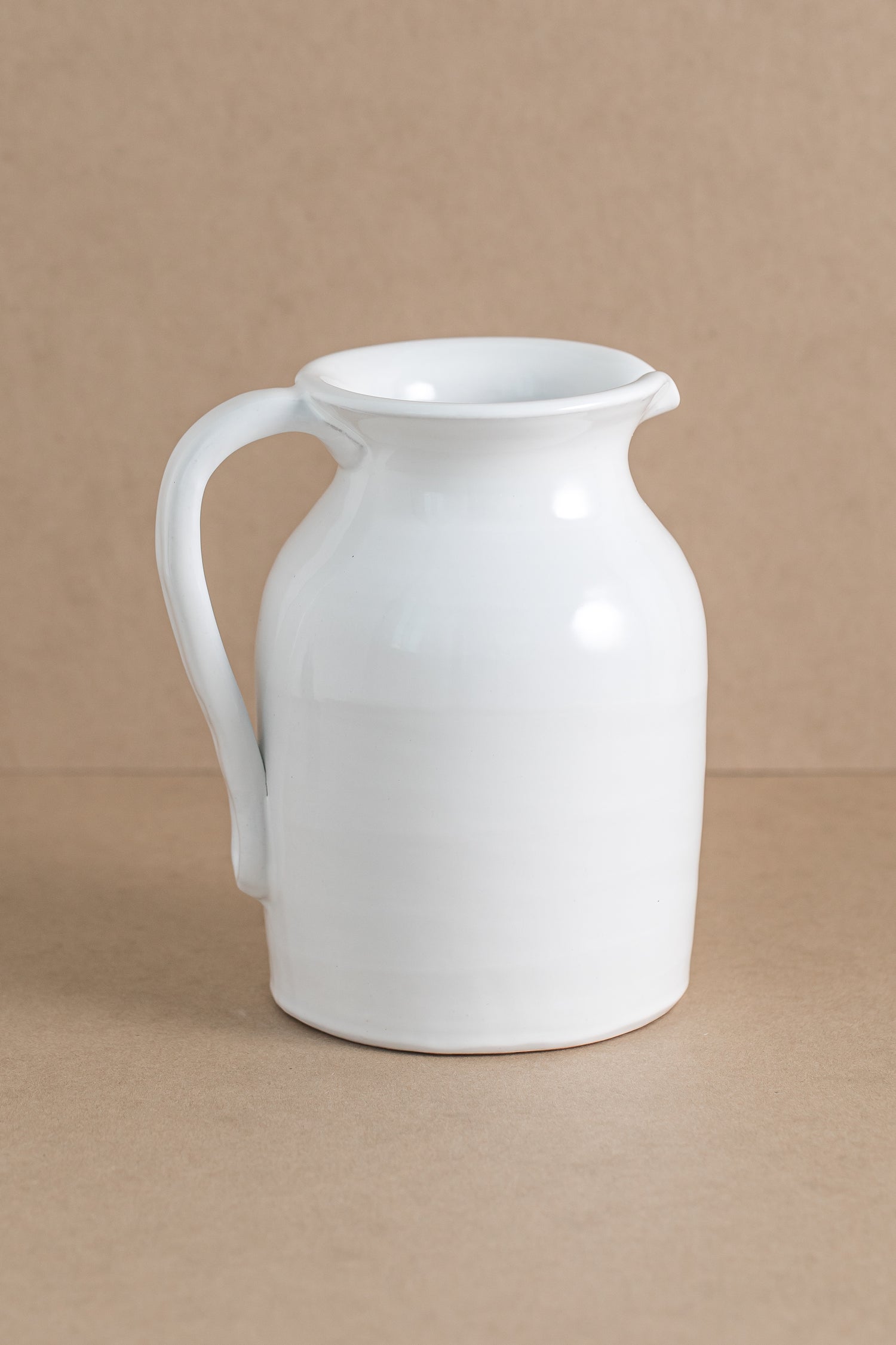 White Glazed Terracota Pitcher