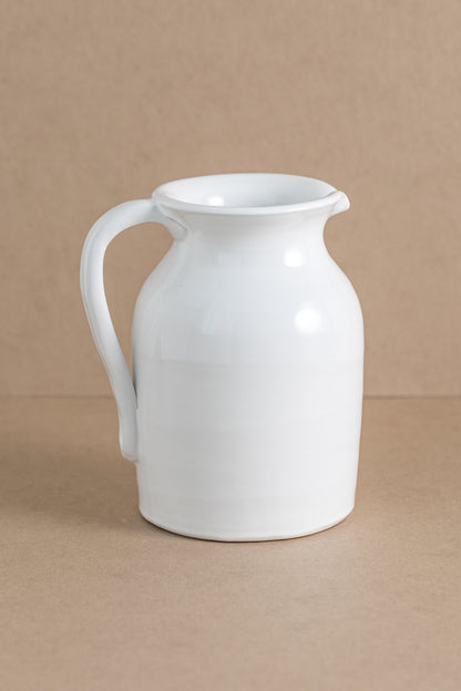 White Glazed Terracota Pitcher