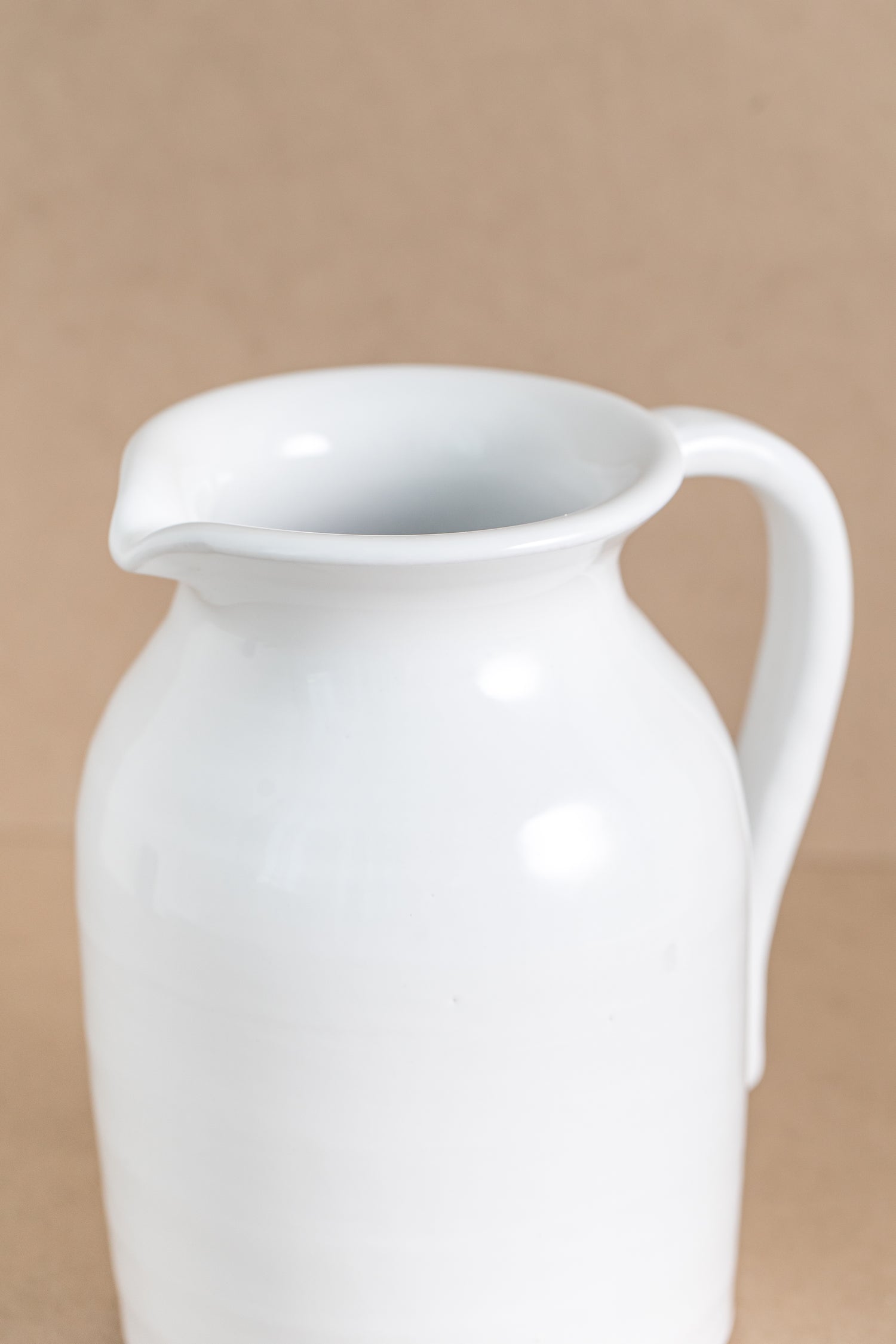 White Glazed Terracota Pitcher