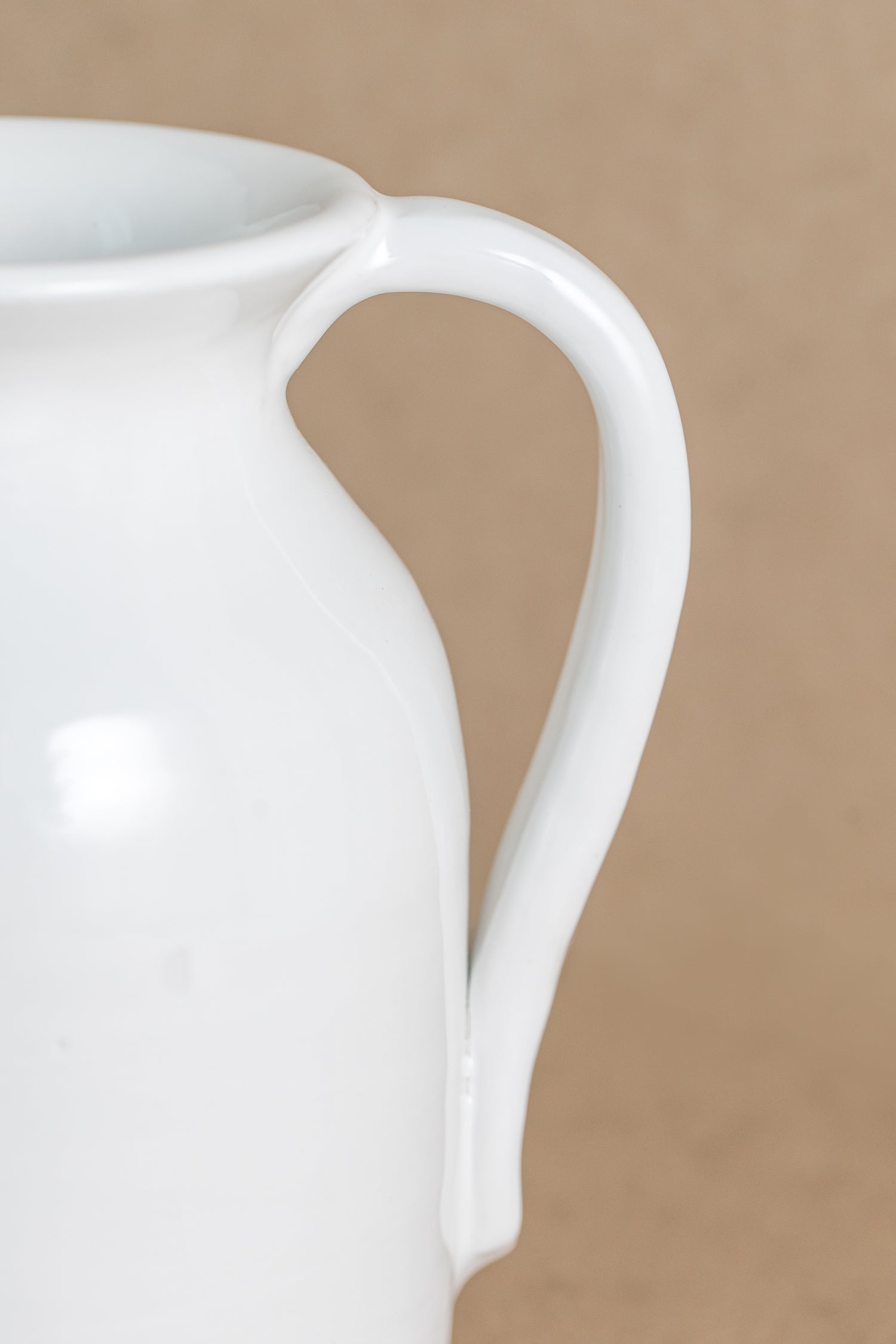 White Glazed Terracota Pitcher