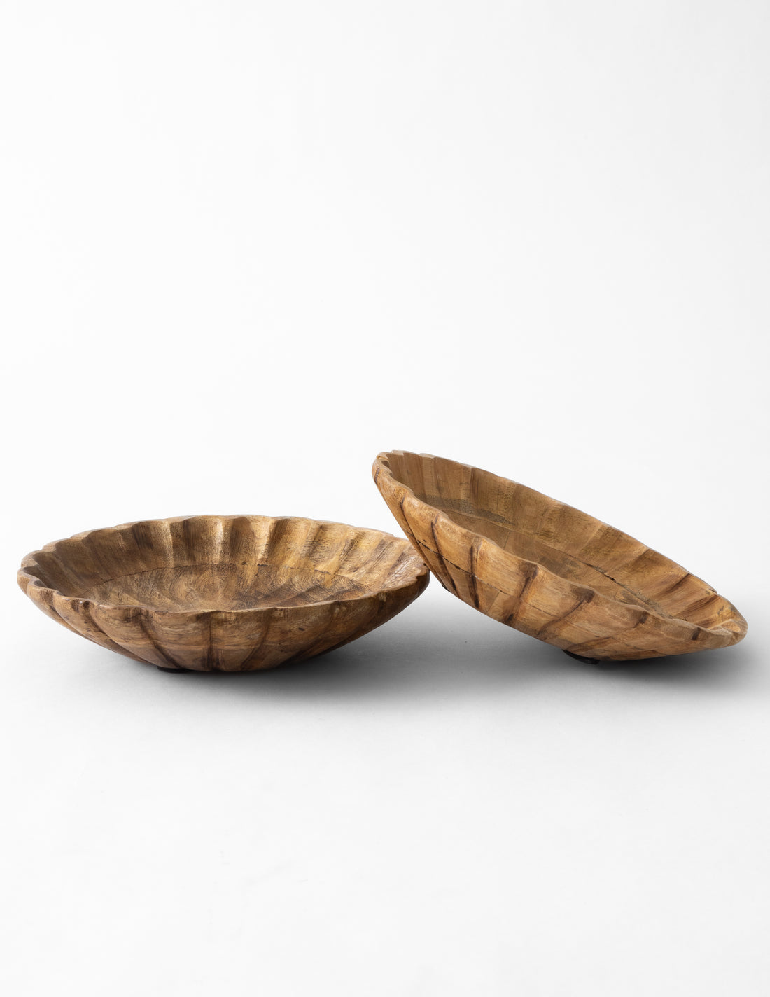 Scalloped Mango Wood Bowl