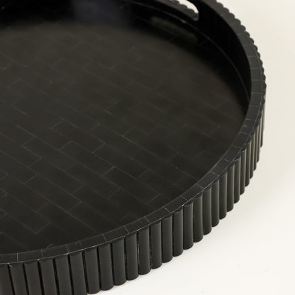 Black Fluted Tray