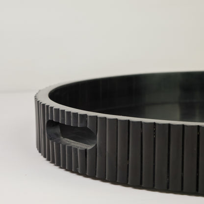 Black Fluted Tray