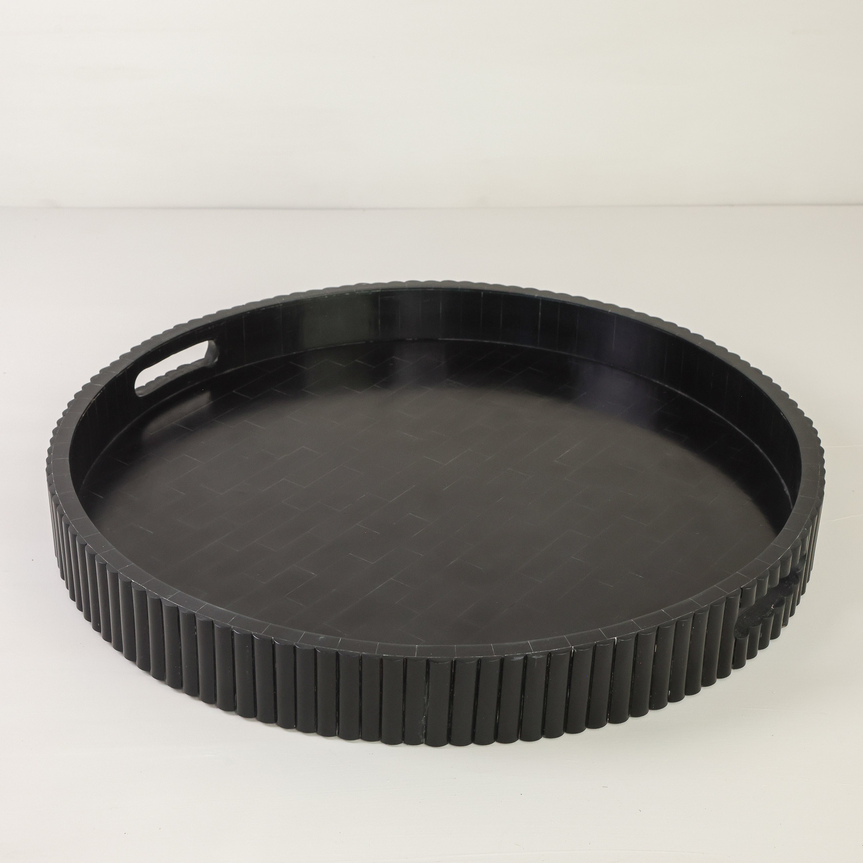 Black Fluted Tray