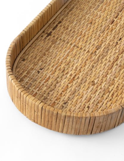 Oval Rattan Tray