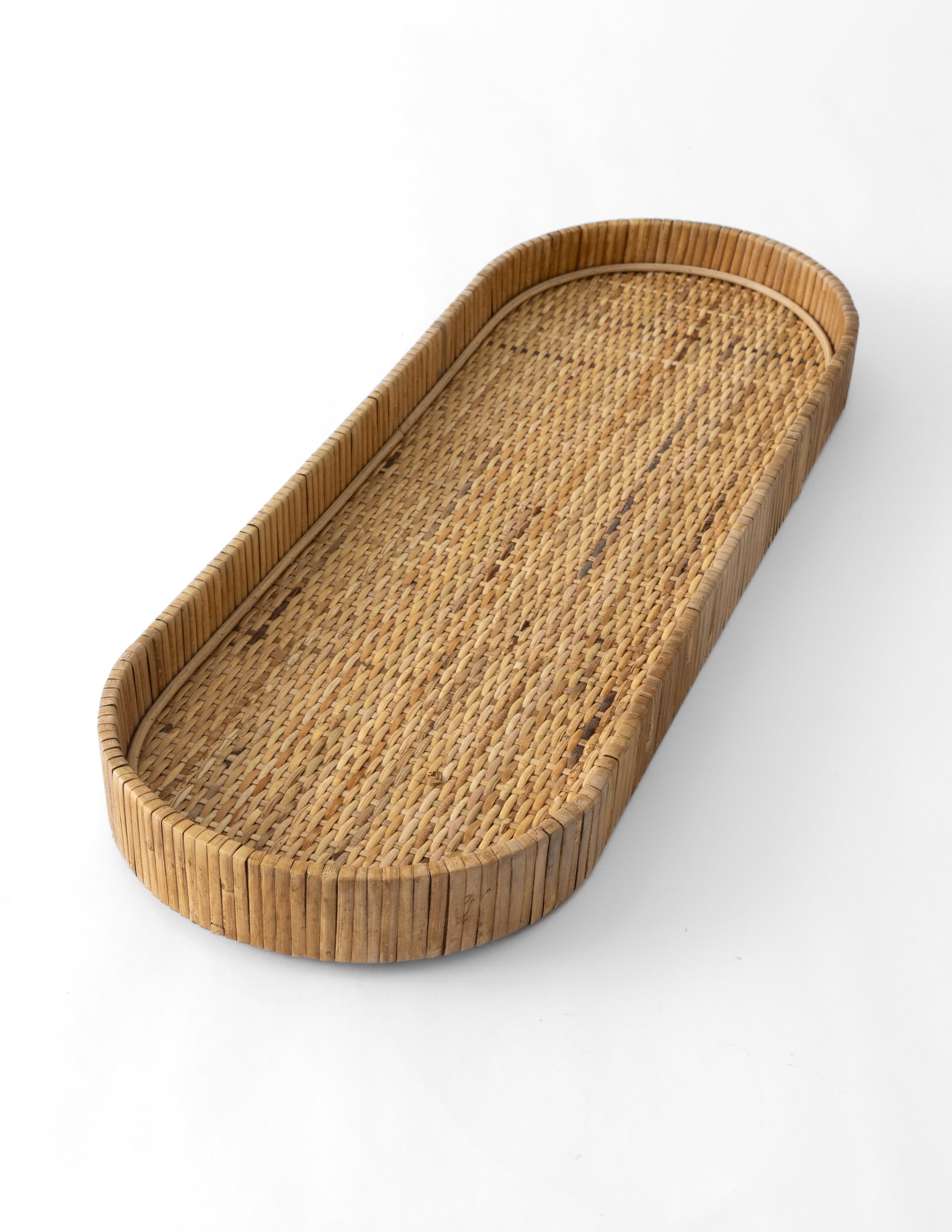 Oval Rattan Tray