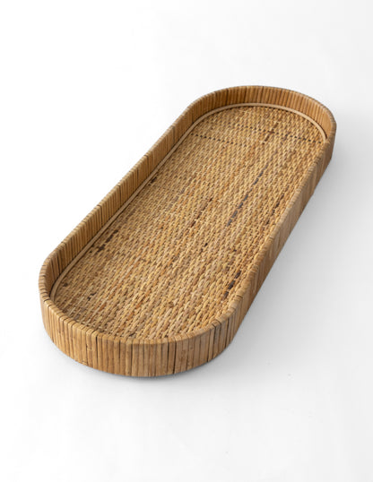 Oval Rattan Tray