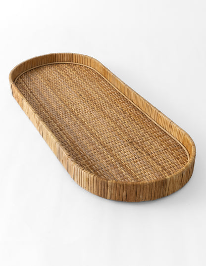 Oval Rattan Tray