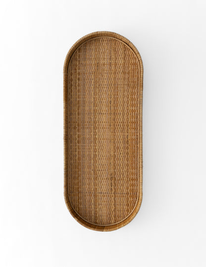 Oval Rattan Tray