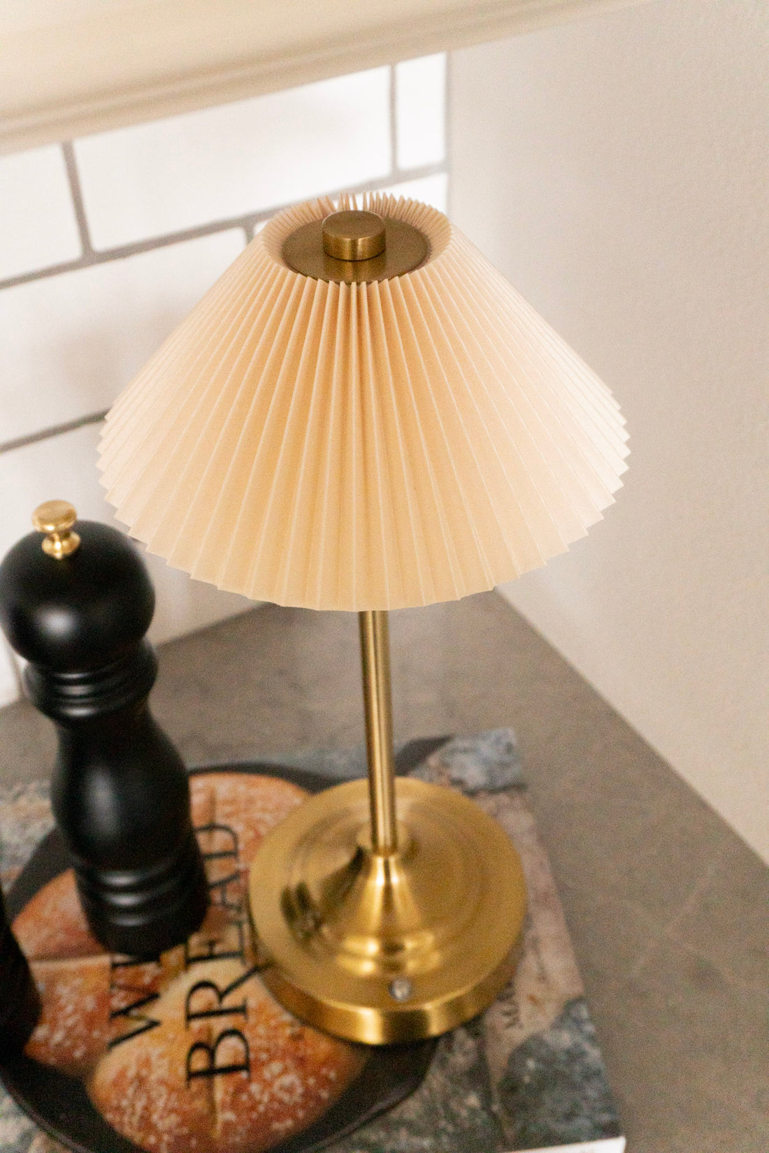 12&quot; Rechargeable Gold LED Lamp