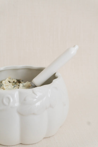 Ceramic Bowl w/ Stainless Steel Knife