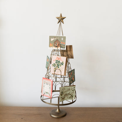 Metal Christmas Tree Card Holder