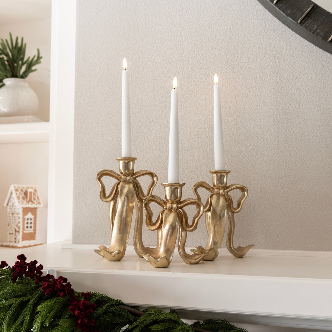 Pointed White Flameless Taper Candle 2pc