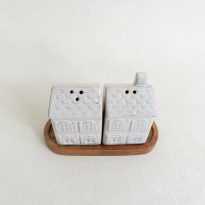 Stoneware House Salt &amp; Pepper Shakers
