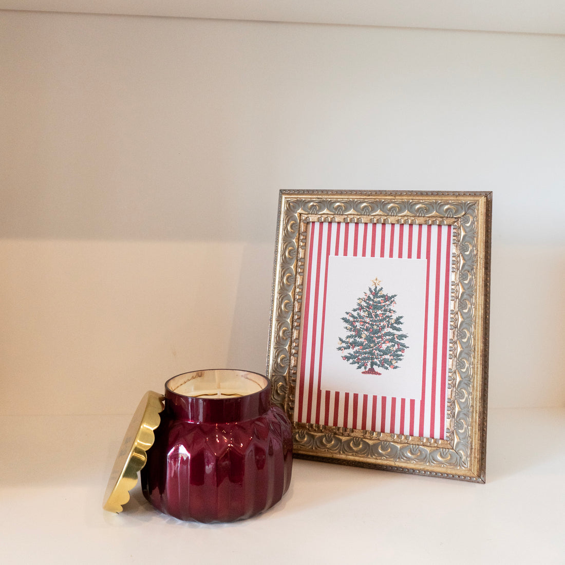 8 x 10 Striped Tree Framed Art