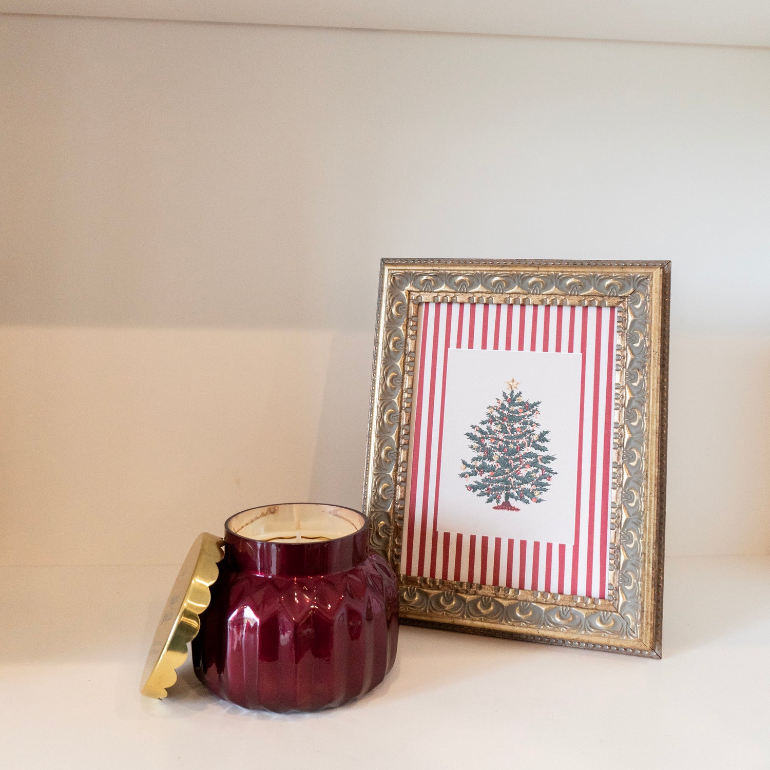 8 x 10 Striped Tree Framed Art