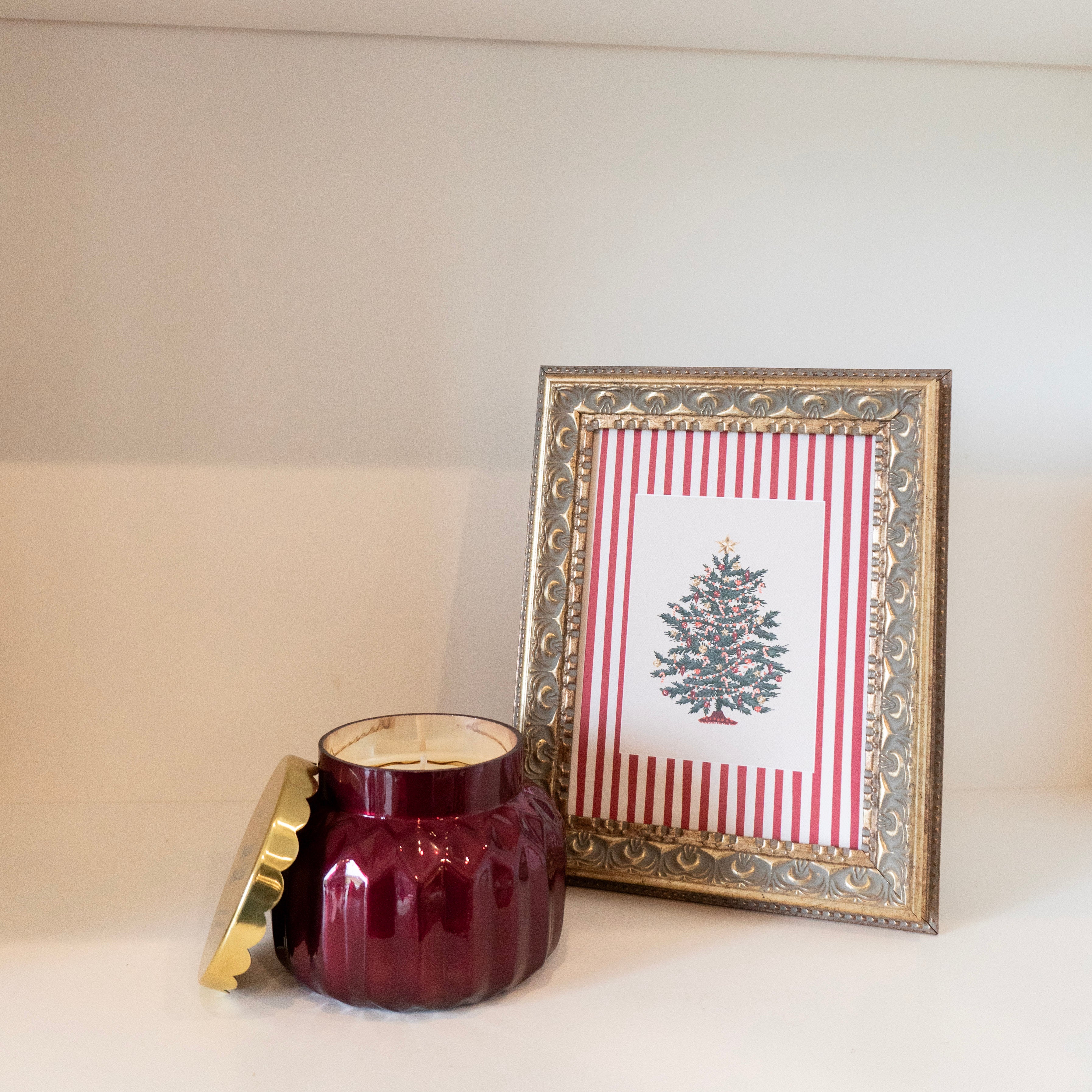 8 x 10 Striped Tree Framed Art