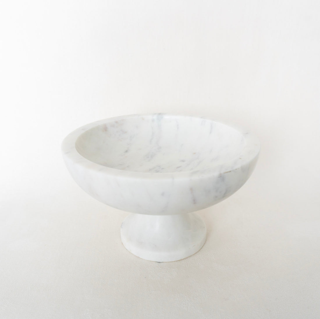 8" White Marble Raised Bowl