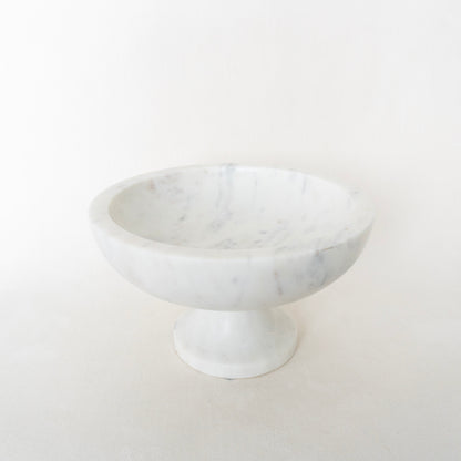 8" White Marble Raised Bowl