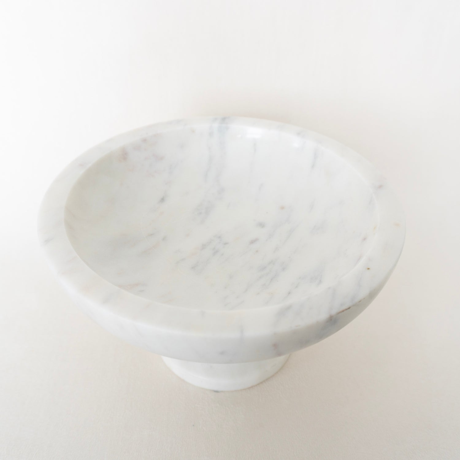 8" White Marble Raised Bowl