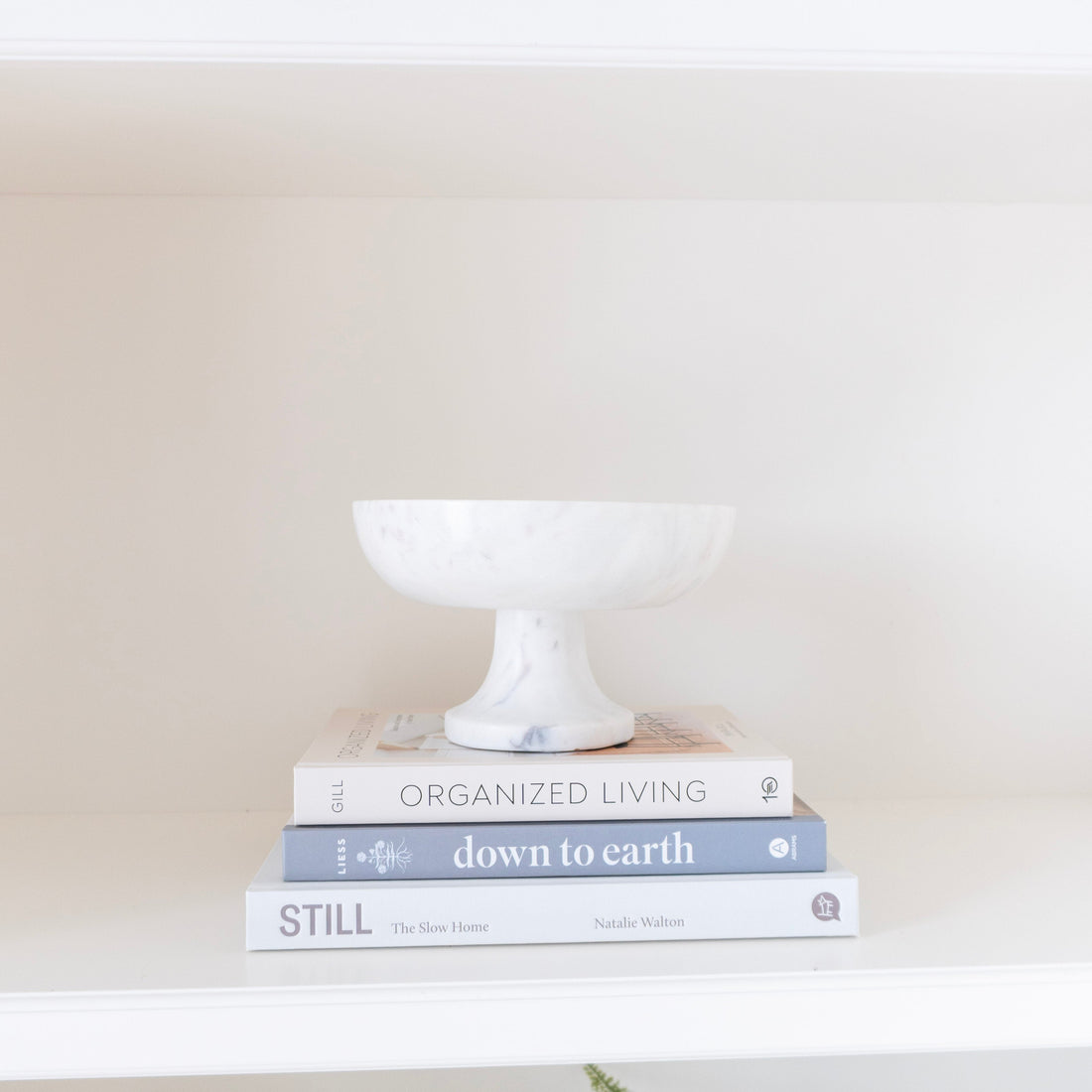 8" White Marble Raised Bowl