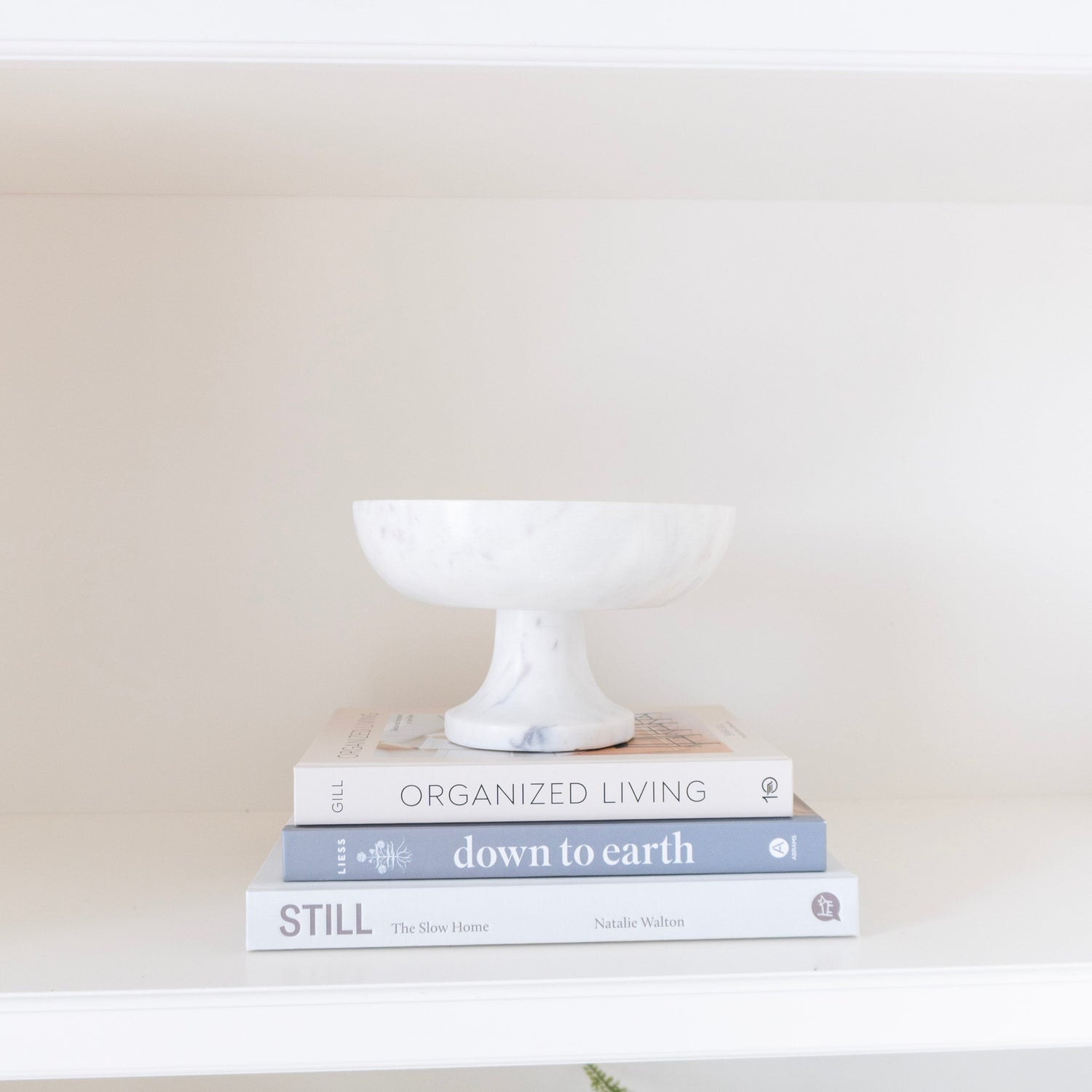 8" White Marble Raised Bowl