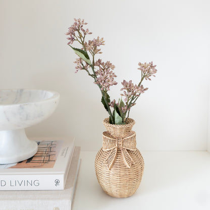 6" Polyresin Bow Weave Vase