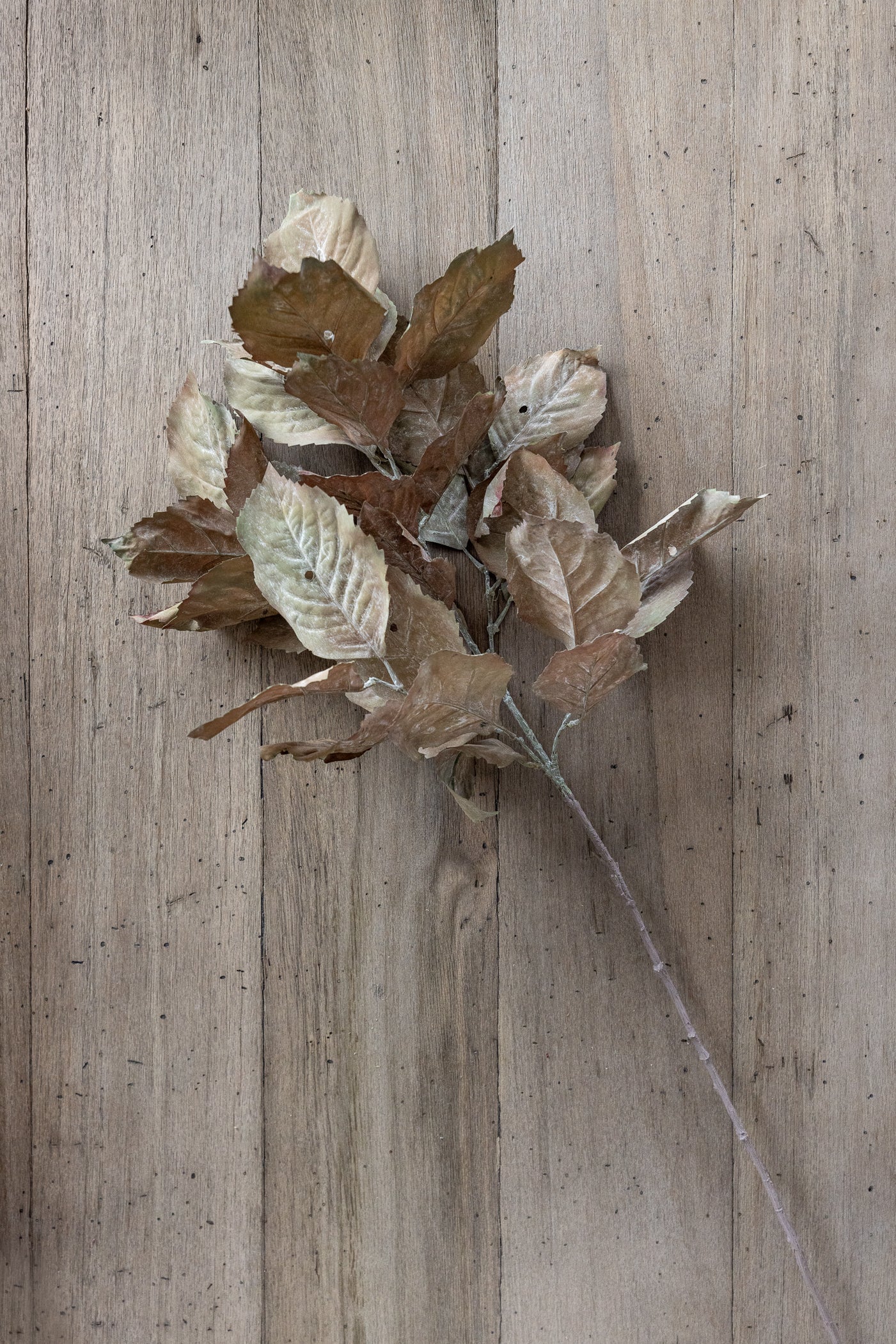 Faux Dried Hydrangea Leaf Stem