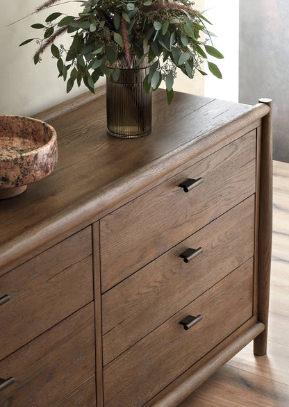 Glenview 6 Drawer Dresser - Weathered Oak Veneer