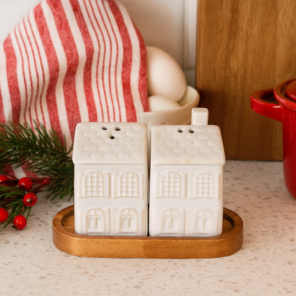 Stoneware House Salt &amp; Pepper Shakers