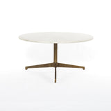 Helen Round Coffee Table - Polished White Marble | shipping 4/11/2024