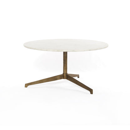 Helen Round Coffee Table - Polished White Marble