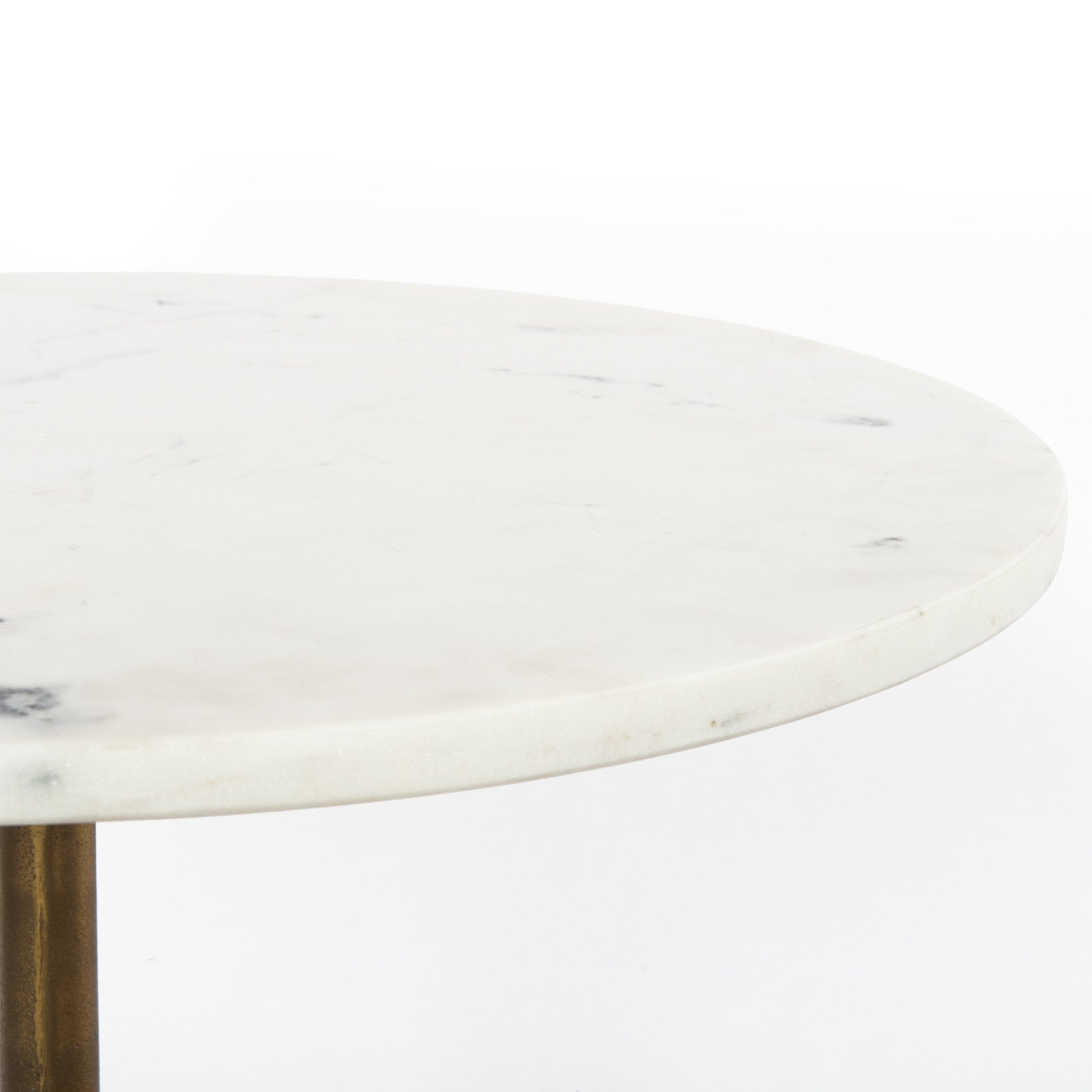 Helen End Table - Polished White Marble