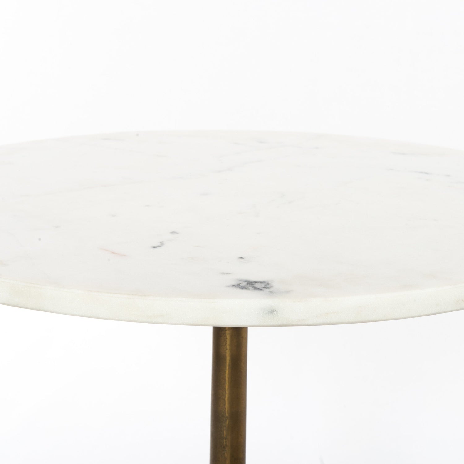 Helen End Table - Polished White Marble