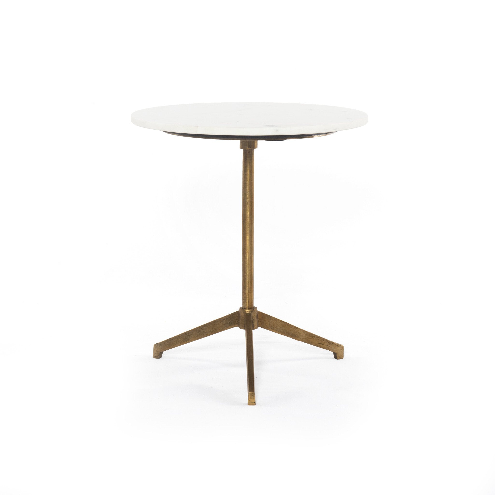 Helen End Table - Polished White Marble