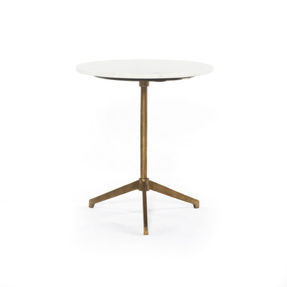 Helen End Table - Polished White Marble