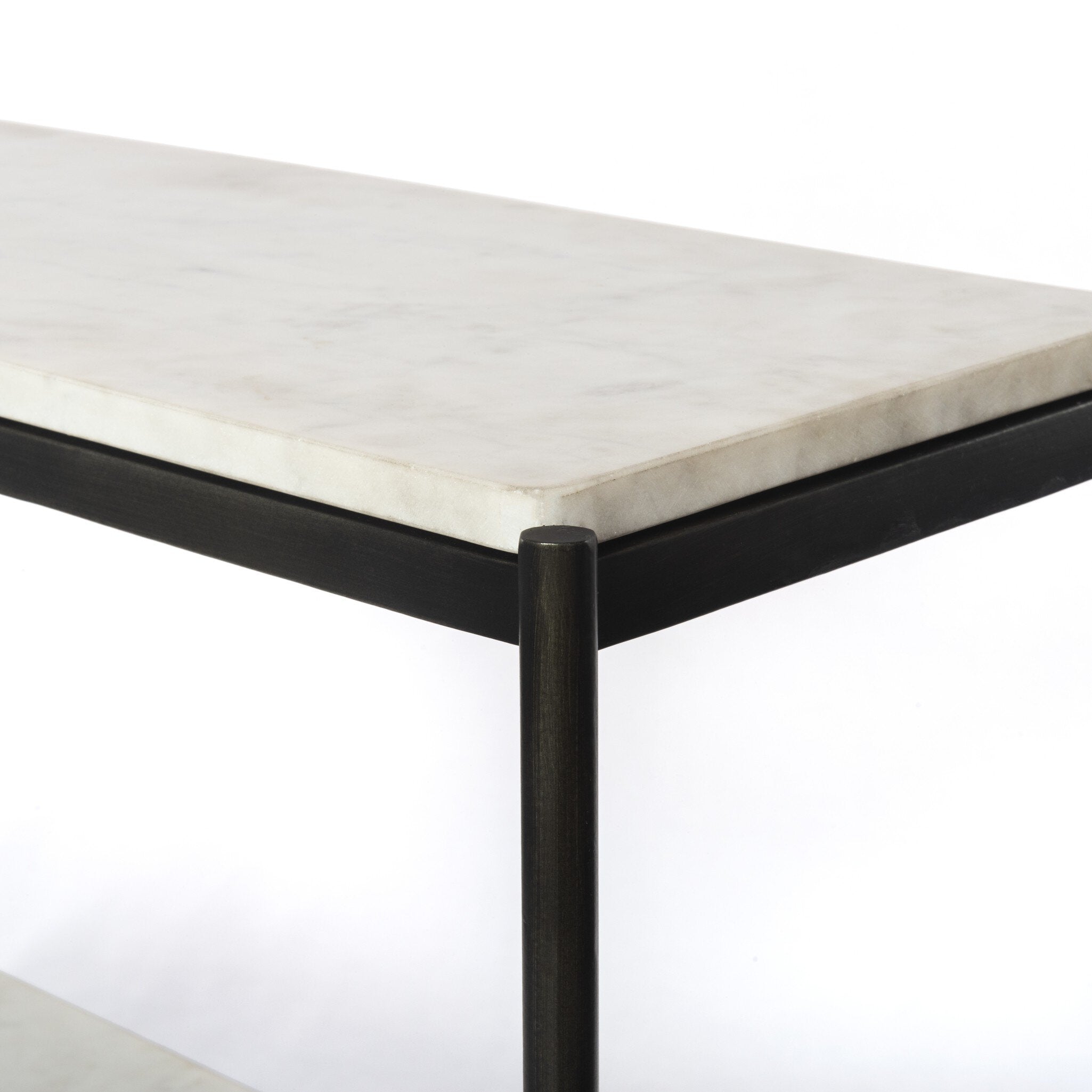 Felix Small Console Table - Polished White Marble