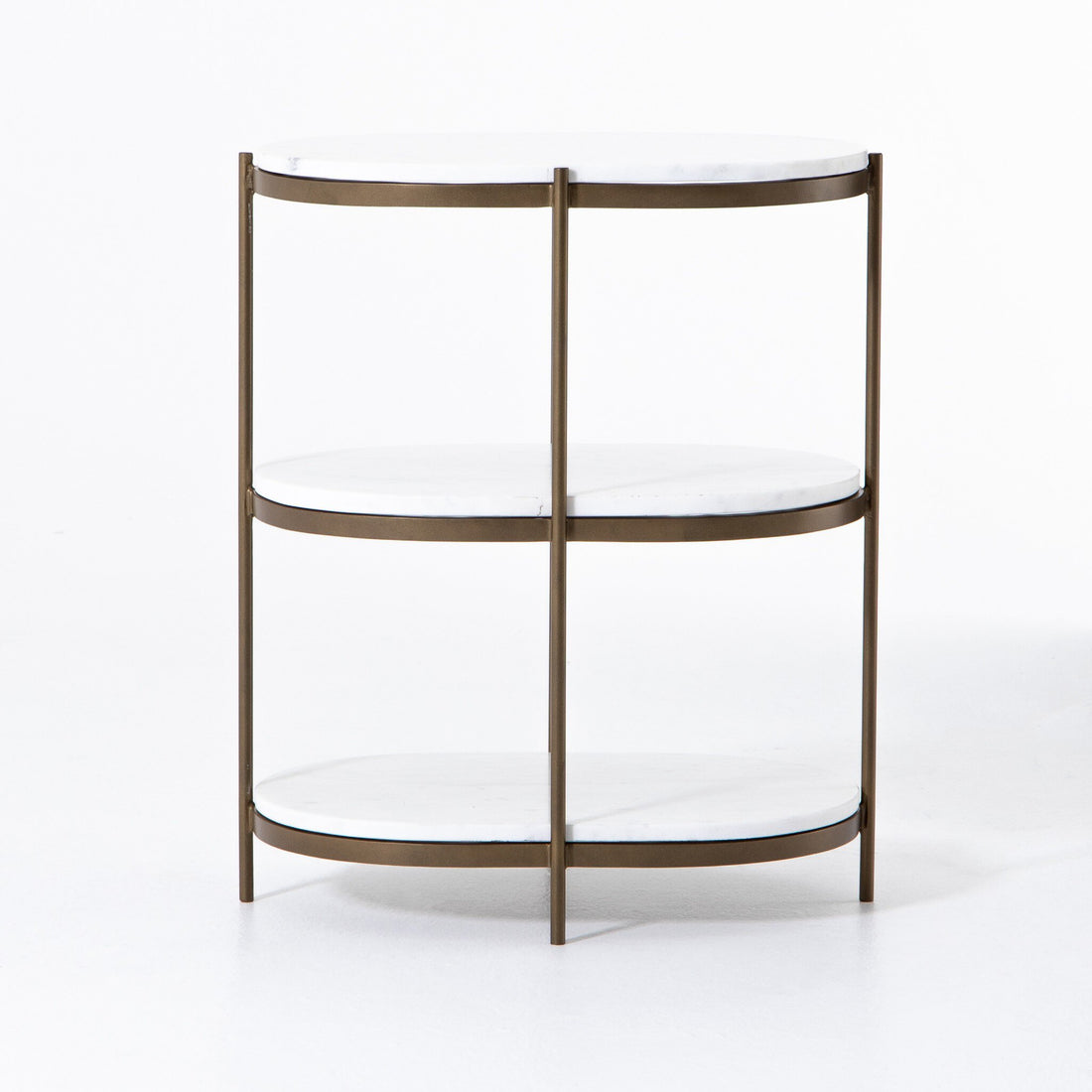 Felix Oval Nightstand - Antique Brass