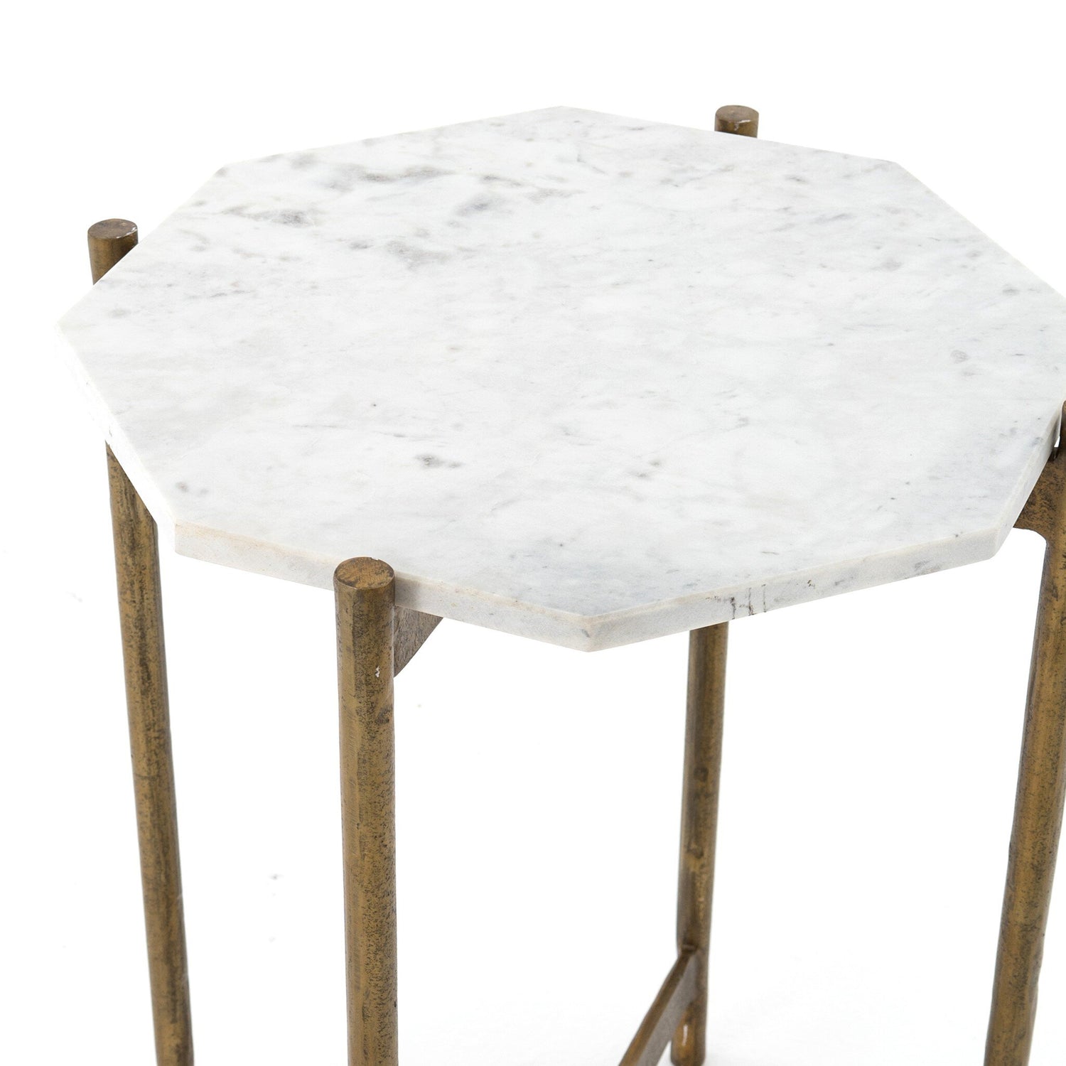 Adair Side Table - Polished White Marble