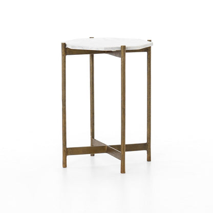 Adair Side Table - Polished White Marble