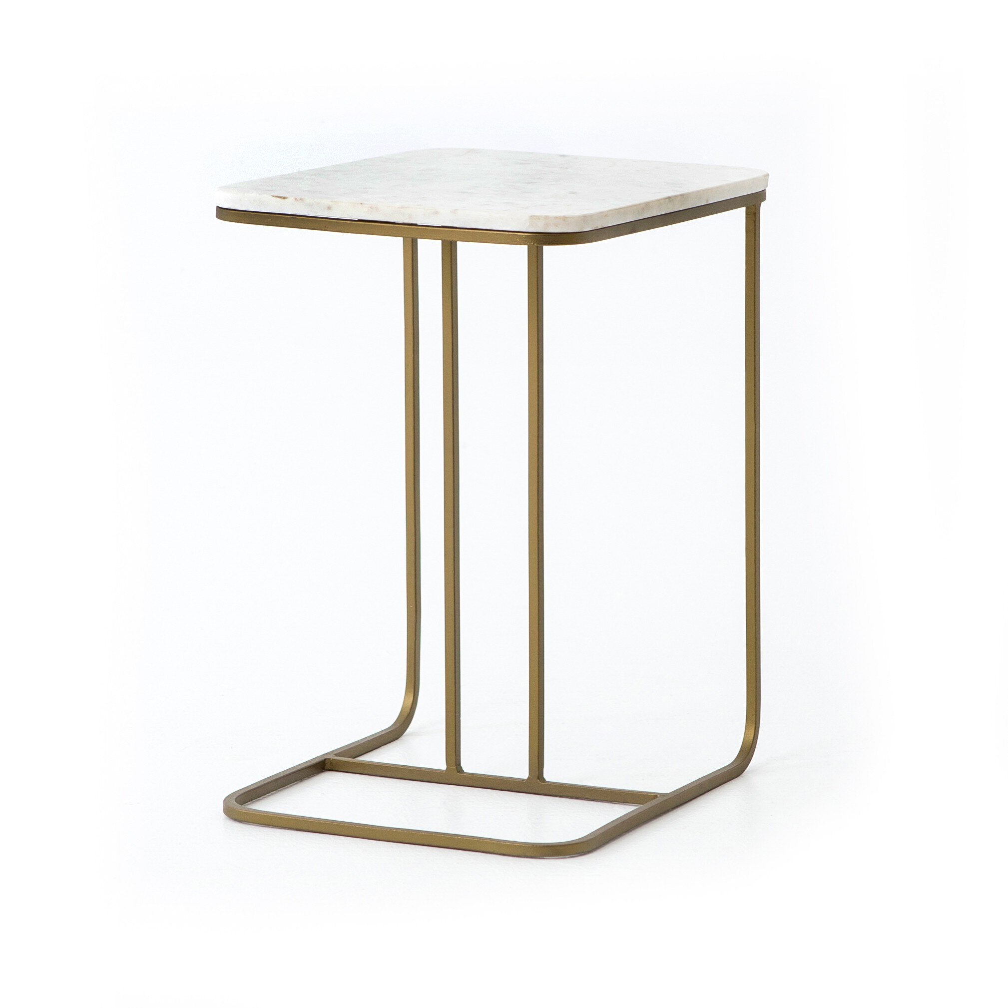 Adalley C Table - Polished White Marble