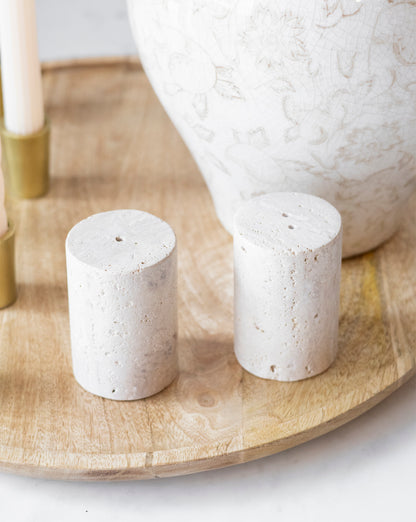 Tavertine Salt &amp; Pepper Shakers Set of 2