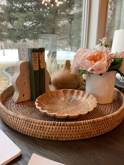 Scalloped Mango Wood Bowl