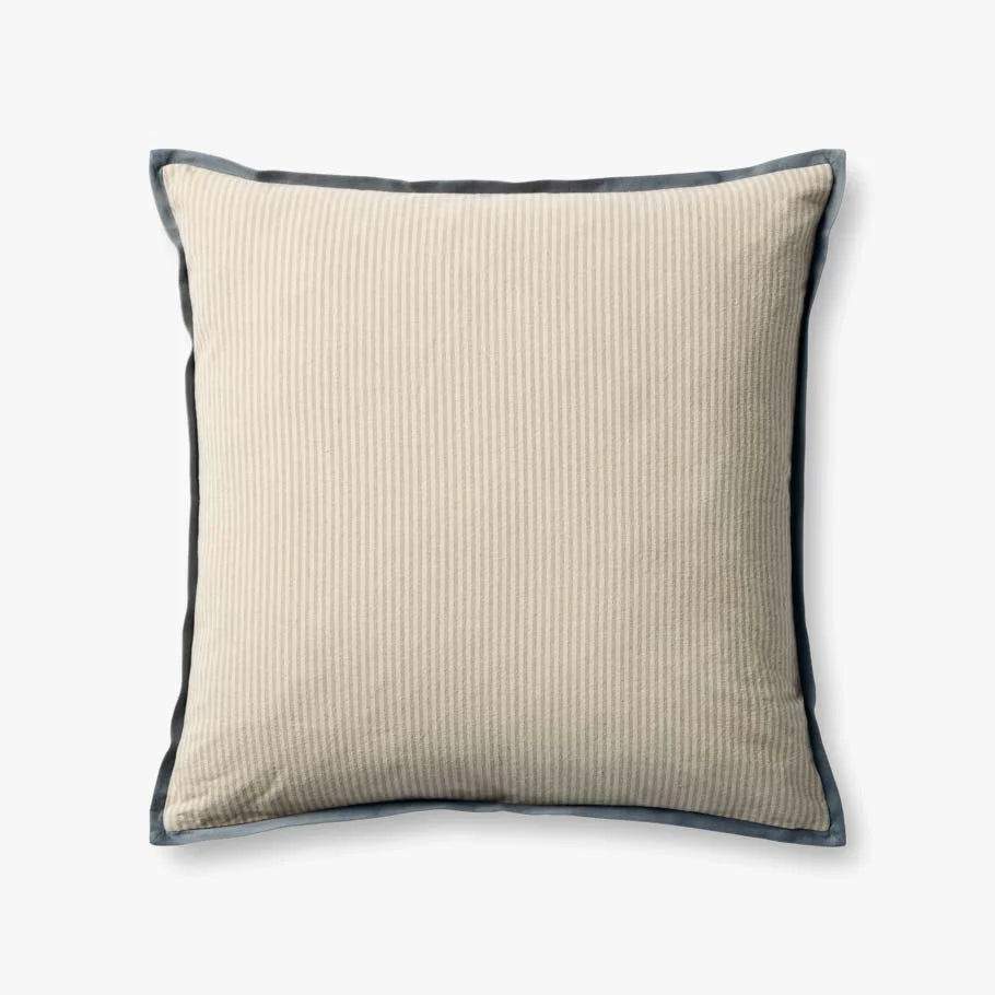 22" Sullivan Down Pillow Natural/Blue