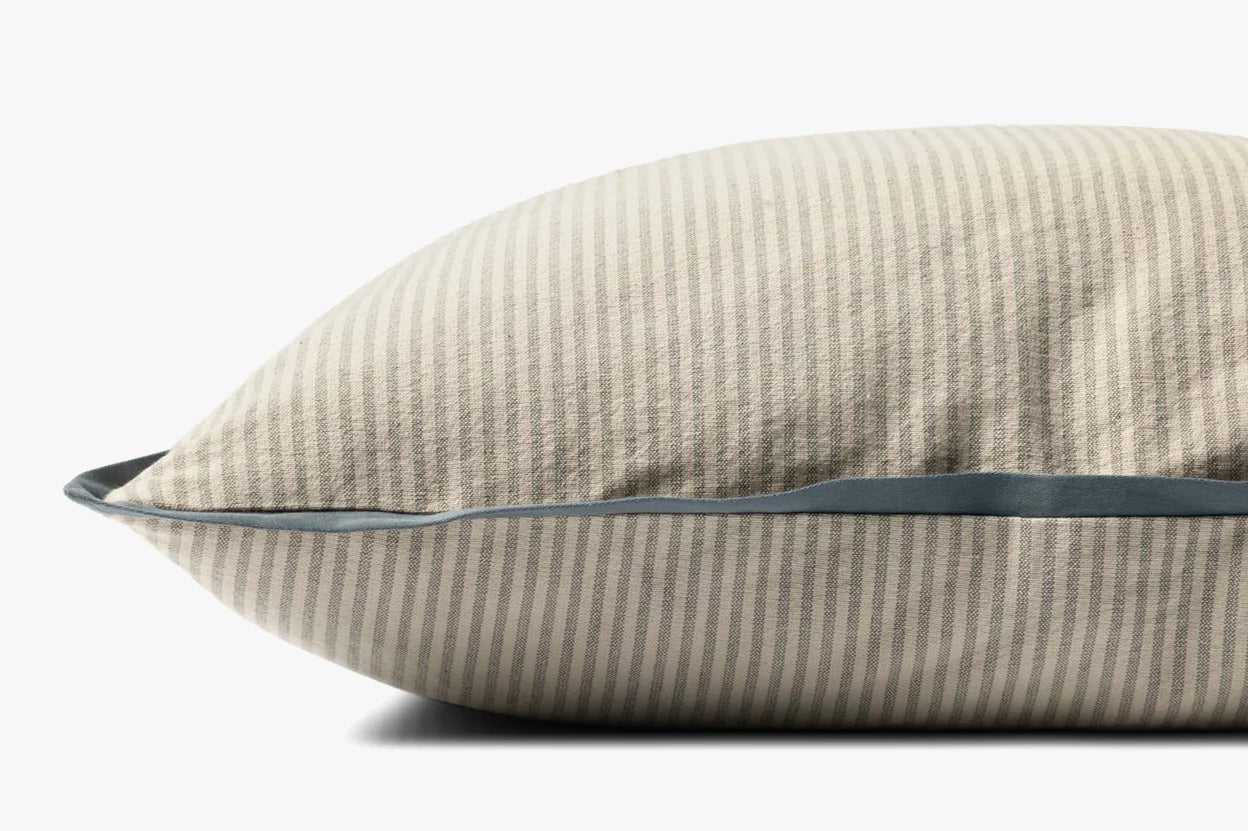 22" Sullivan Down Pillow Natural/Blue